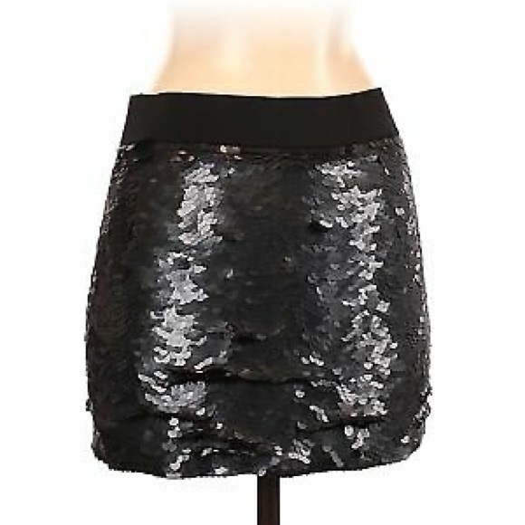 BCBGMAXAZRIA Women Black sequin Skirt XS - Picture 2 of 7